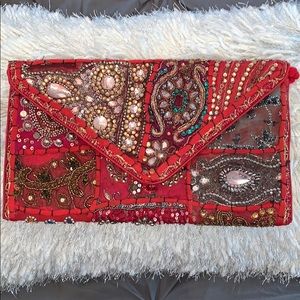 Beaded cross body/clutch bag